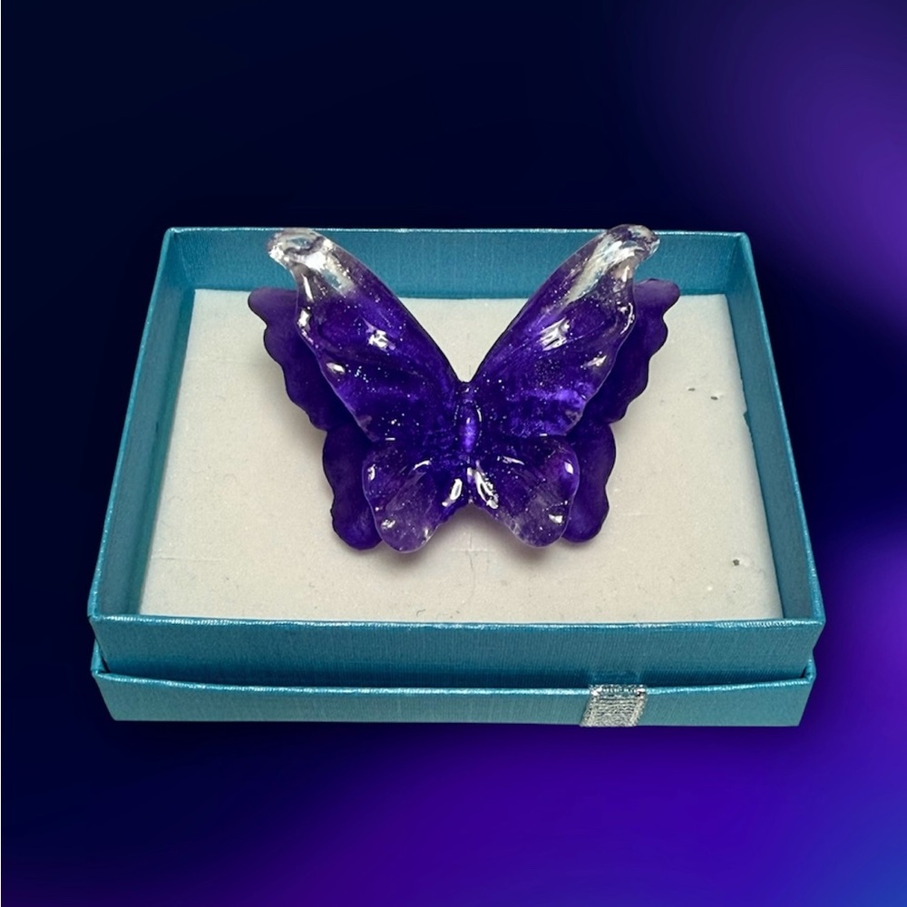Hand Crafted Purple Butterfly Brooch